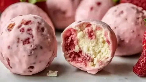 Strawberry Cheesecake Protein Balls You'll Crave Daily
