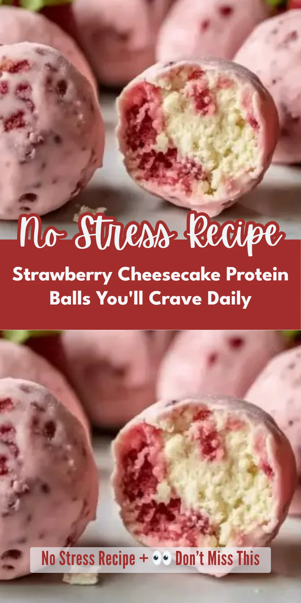 Strawberry Cheesecake Protein Balls You'll Crave Daily