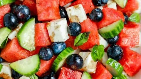 Watermelon Cucumber Feta Salad