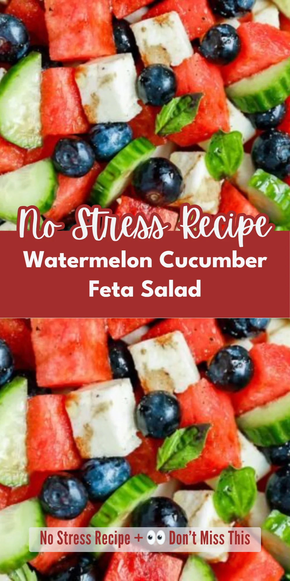 Watermelon Cucumber Feta Salad