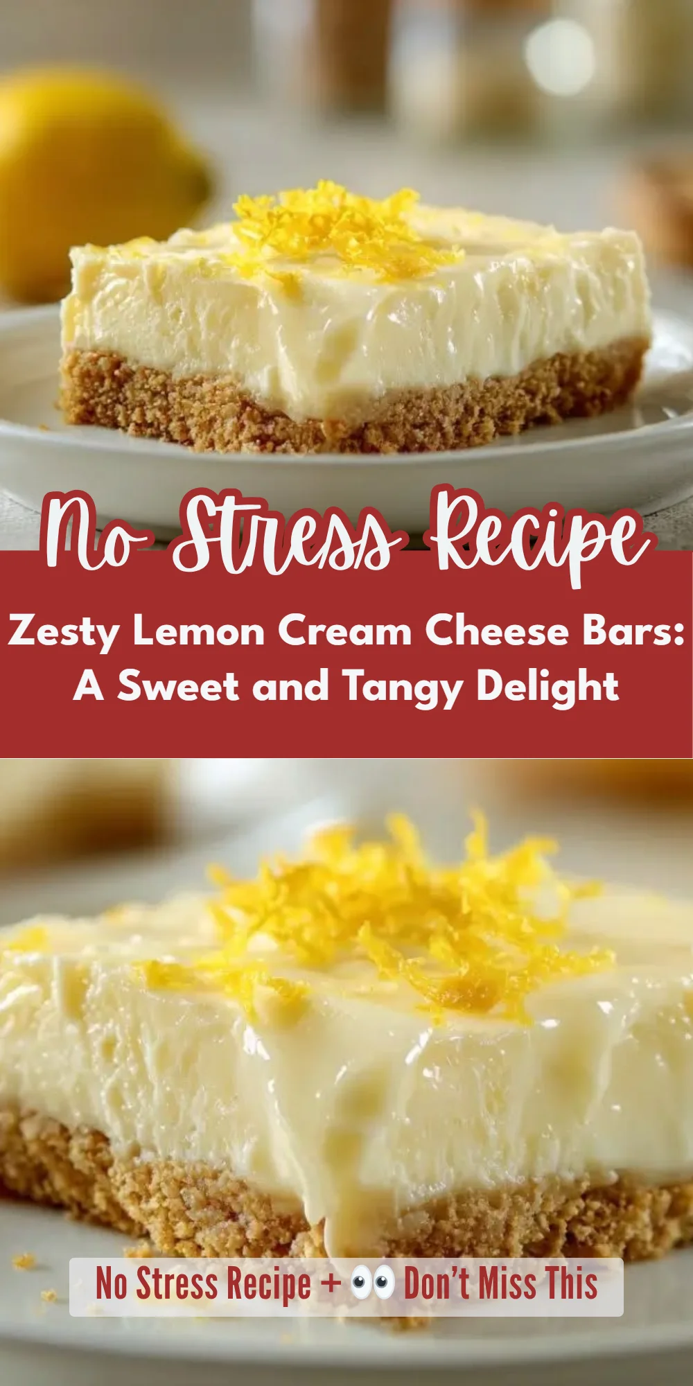 Zesty Lemon Cream Cheese Bars: A Sweet and Tangy Delight