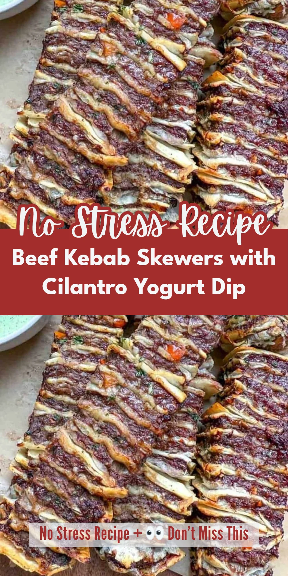 Beef Kebab Skewers with Cilantro Yogurt Dip
