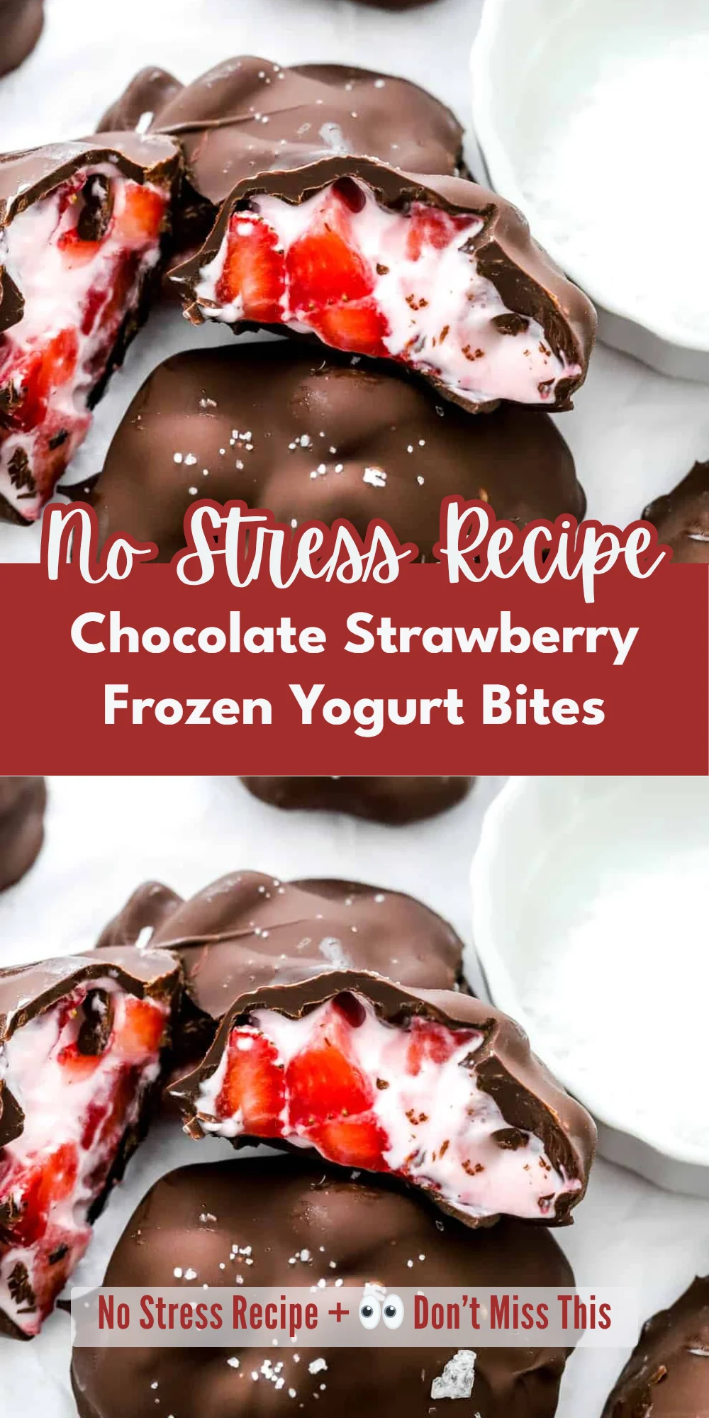 Chocolate Strawberry Frozen Yogurt Bites