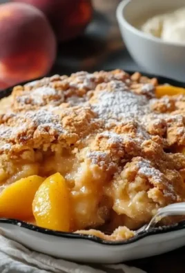 Classic Southern Peach Cobbler served in a rustic dish garnished with fresh peaches