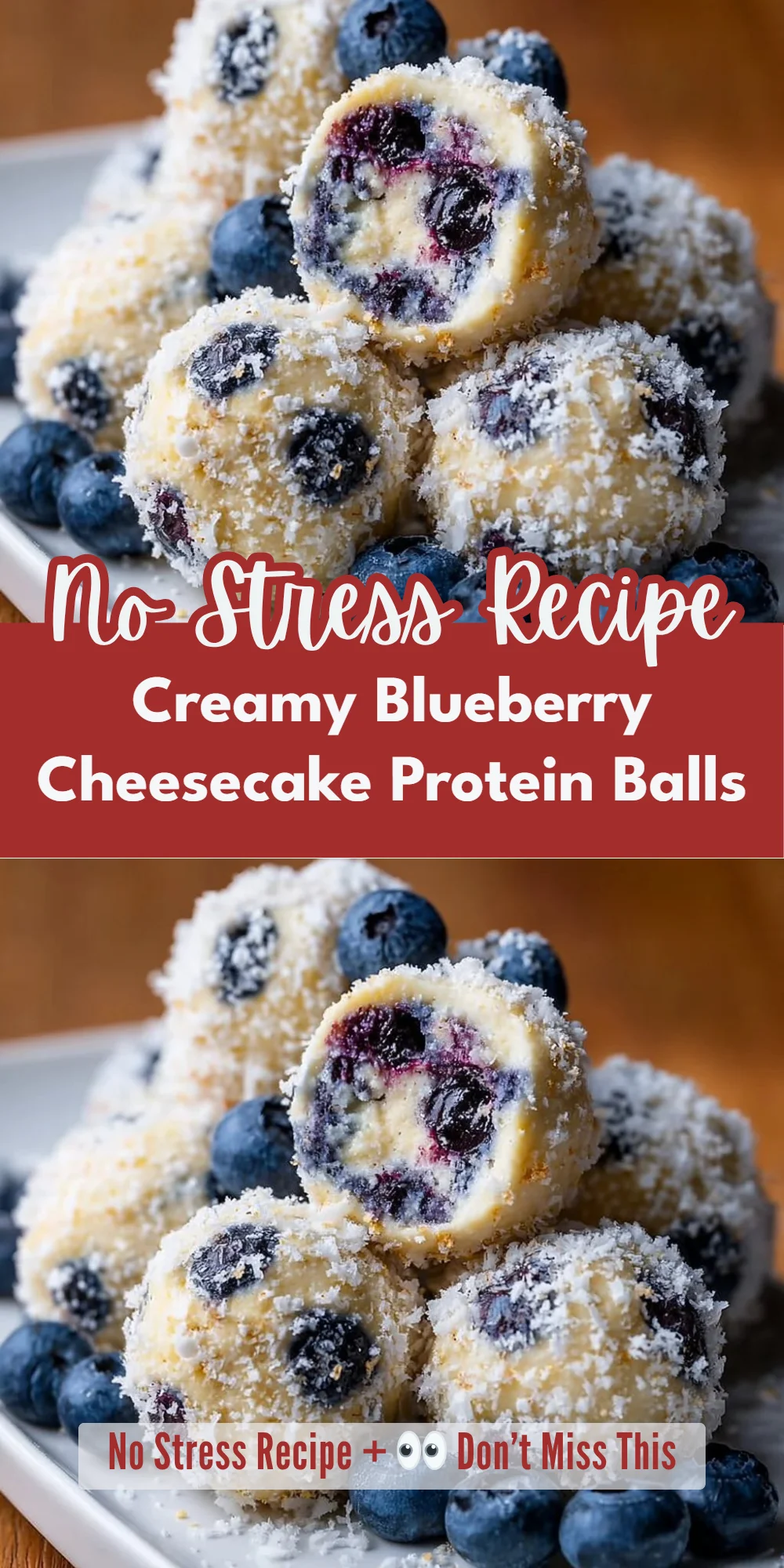 Creamy Blueberry Cheesecake Protein Balls
