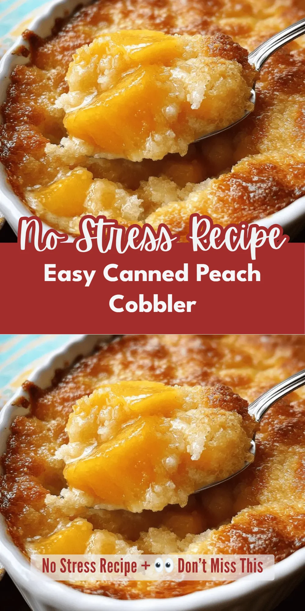 Easy Canned Peach Cobbler