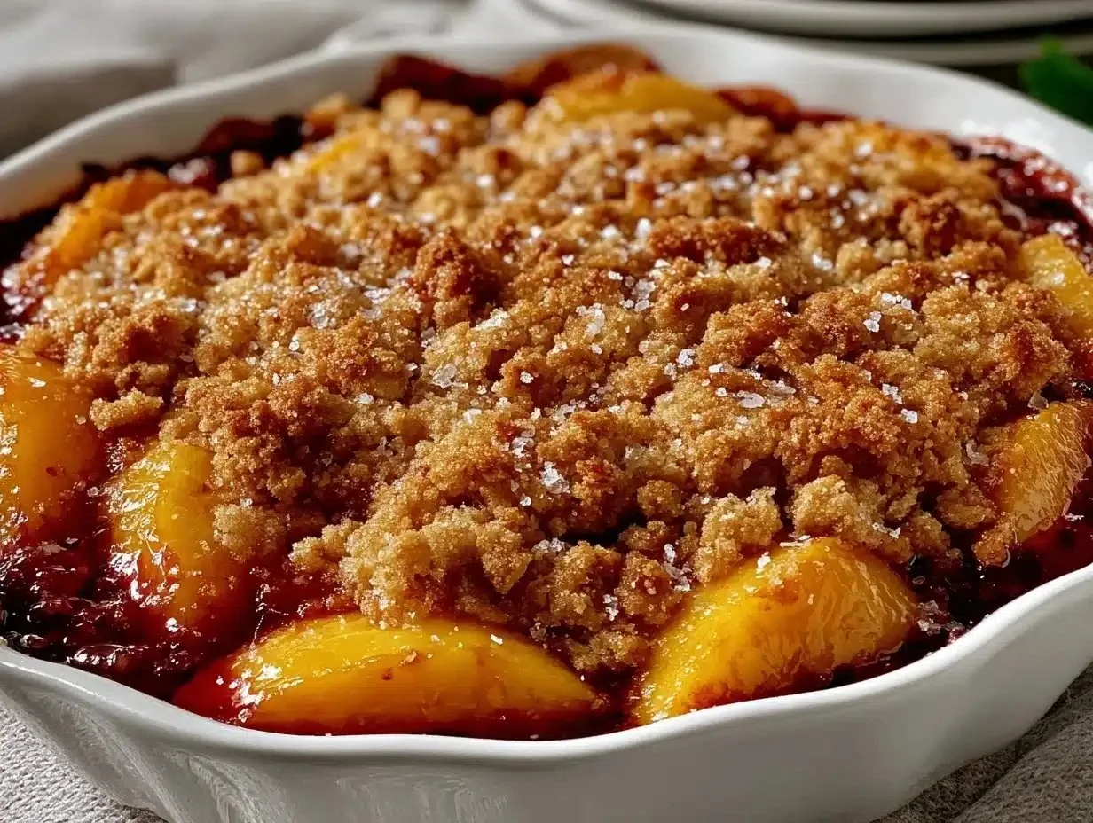 Easy Fresh Peach Cobbler Recipe with Cinnamon Crumble Topping