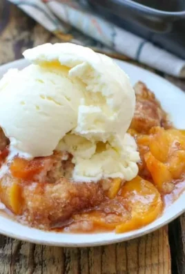 Delicious homemade peach cobbler made with fresh and canned peaches