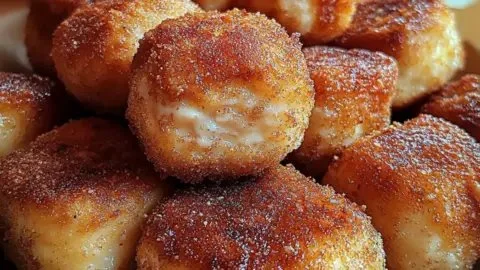 Delicious cinnamon sugar biscuit bites arranged on a plate