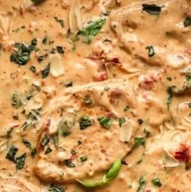 Delicious Marry Me Tofu dish garnished with herbs and spices.