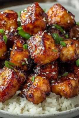 Delicious crispy honey garlic salmon bites on a plate
