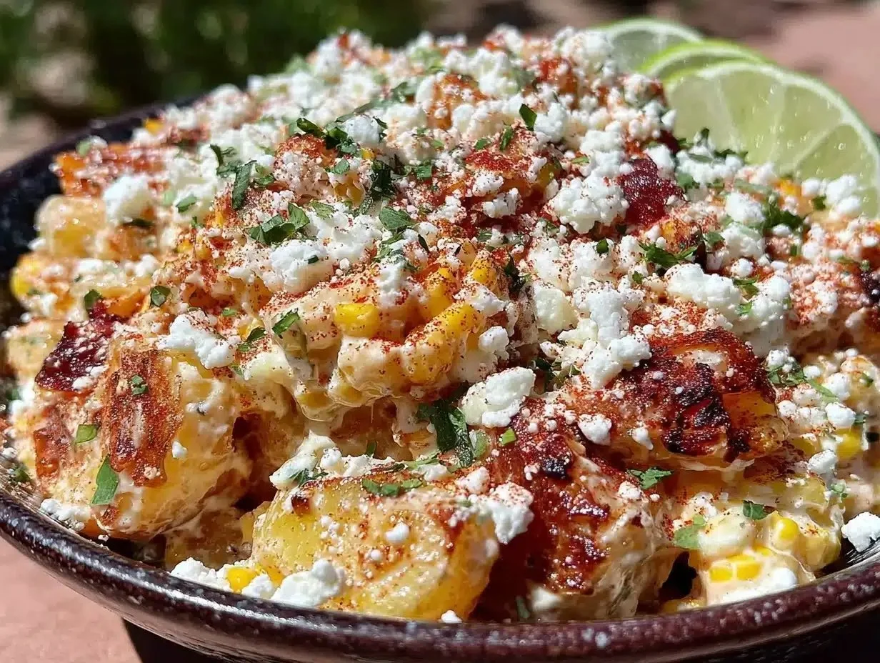 Flavorful Elote-Style Potato Salad Recipe with Charred Corn and Cotija Cheese Made Easy
