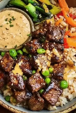 Delicious Hibachi Steak Bowls with grilled vegetables and rice