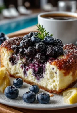 High-protein lemon blueberry breakfast bake with cottage cheese