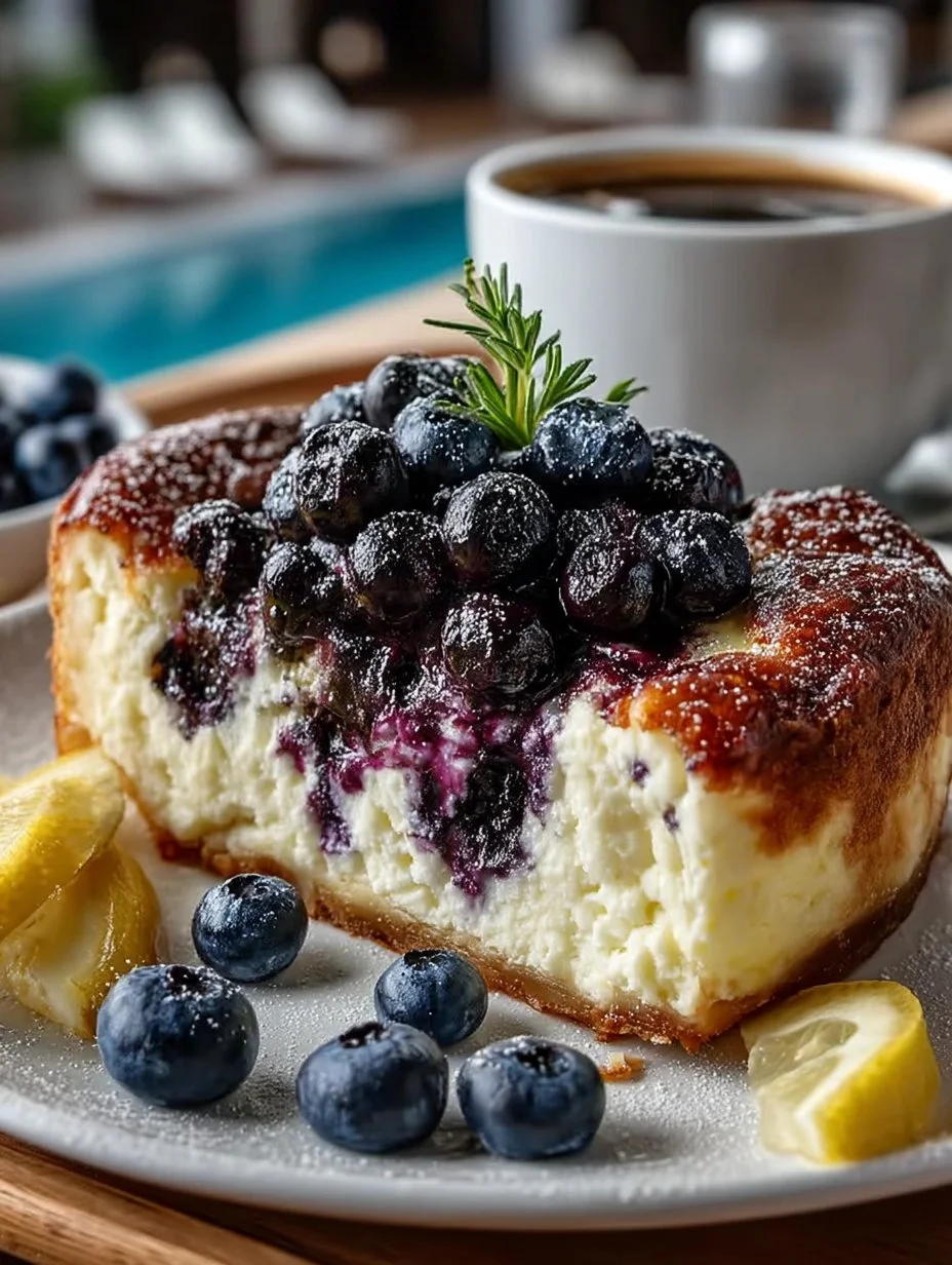 High-Protein Lemon Blueberry Breakfast Bake with Cottage Cheese