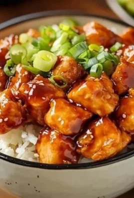 Delicious Hot Honey Chicken Bowls with spicy chicken and rice