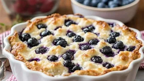 Irresistibly Creamy Blueberry Cottage Cheese Breakfast Bake