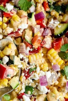 Fresh Zucchini Corn Salad with colorful vegetables in a serving bowl